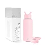 Simple Modern Water Bottle with Straw and Chug Lid Vacuum Insulated Stainless Steel Metal Thermos Bottles | Reusable Leak Proof BPA-Free Flask for Sports Gym | Summit Collection | 32oz, Blush