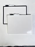 2 x trocken abwischbare Tafeln, 21,6 x 27,9 cm, mit schwarzen, trocken abwischbaren Markern mit Radierspitze, kleines Mini-Whiteboard für Sport, Lernen, Erwachsene und Studenten, leicht und tragbar