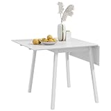 HOMCOM Klappbarer Esstisch Küchentisch für 2-4 Personen Esszimmertisch Klapptisch im Landhausstil für Kleine Räume, Küche, Esszimmer 110 x 86 x 75 cm, Weiß