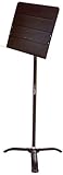 Amazon Basics - Faltbarer Orchester-Notenständer, Höhenverstellbar von 108 bis 162 cm, Kippbar, Steh- und Sitzverwendung, Stabil, Dreibein-Stativ, Schwarz