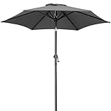 Kingsleeve® Sonnenschirm Balkon 200cm UV Schutz 80+ Schutzhülle Kurbel Strandschirm Neigbar Anthrazit Wasserabweisend Aluminium Windöffnung Gartenschirm