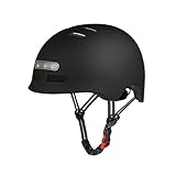 Erwachsene Fahrradhelm mit LED Licht CE-Zertifikate Radhelm Skaterhelm Herren und Damen E-Scooter Roller BMX Helm für Männer & Frauen Trekking City Rennradhelme Jugendhelme (Schwarz, L(58-61cm))