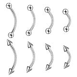 Yolev 8PCS Body Piercing Jewelry 16G Chirurgenstahl Augenbrauen piercing 8 Stück Diaphragma Augenbrauenpiercing gebogenes Langhantel Lippenpiercing 1,2 mm Piercing Lippennagel personalisierter