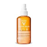 VICHY Bräunungsintensivierendes Sonnenspray LSF 50, Sonnenpflege mit hohem UV-Breitbandschutz, Für empfindliche Haut, Keine weißen Rückstände, Antioxidative Wirkung, Capital Soleil, 200 ml
