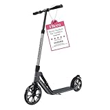 HUDORA BigWheel 230 Advanced Scooter - Stabiler Aluminium-Roller für bis zu 120kg - Leiser & zusammenklappbarer Cityroller mit Ständer & Klingel - Kick-Scooter für Kinder/Jugendliche & Erwachsene