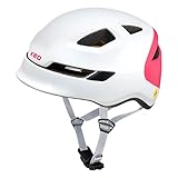 KED Unisex Jugend Pop Fahrradhelm, White Magenta, S | 48-52cm