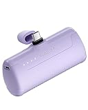 Kuulaa Power Bank USB C 4500mAh, Mini Externer Akku, Schnelles Aufladen USB C Powerbank ohne Kabel, klein Aber stark Handy Tragbares Ladegeräte Kompatibel mit Samsung, Huawei, USB C-Handys (Lila)