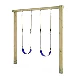 Kinderschaukel, Holzschaukel, Schaukelgestell, Schaukelgerüst, Doppelschaukel, Schaukel aus Holz für den Garten mit 2 Schaukelsitzen - Wickey Aero Star