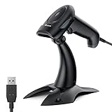 Eyoyo Barcode Scanner 1D 2D QR kabelgebunden mit Ständer, QR Code Scanner Handheld Barcode Leser für PC, Mac, Laptop