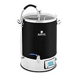Royal Catering RCBM-40IN Braukessel mit Isolierung 40 l 2500 W 10-100 °C Edelstahl gehärtetes Glas Bierbrauanlage Maischekessel