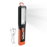 Magnetische Taschenlampe, wiederaufladbar, USB, tragbar, mit Haken, 7 Stufen, für den Außenbereich, Notfall, Bau, Garage, Werkstatt