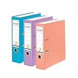 Falken 3er Pack PP-Color Ordner, Made in Germany, 8 cm breit DIN A4 farbig sortiert Pastell Vegan