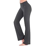 Generisch Damen Yogahose Flared Hosen Leggings High Waist Schlaghose Bauchkontrolle Bootcut Freizeithose Bequeme Sporthose Stretch-Hüftlifting-Sport-Leggings Basic Jogginghose mit Taschen für Frauen