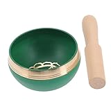 BESPORTBLE Handgefertigte Tibetische Klangschale aus Kupfer mit Holzklöppel Farbige Meditationsschale für Yoga und Buddhistische Entspannung Leicht und Tragbar für Chakra Heilung und
