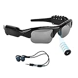 Hereta Bluetooth-Sonnenbrille, 5 m, mit Micro-SD-Karte, erweiterbar bis zu 32 GB mit MP3 + Bluetooth + Kamera + Video-Funktionen