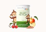 Ready To Play Kids Pulver, Vitamin C + Zink aus Acerola und Buchweizenkeimlinge | Vegan, für Knochen, Zähne und Sehkraft | Vitamin C 60mg, Zink 4 mg pro Tagesdosis | 50g Monatsvorrat