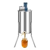 VEVOR Elektrische Honigschleuder, 3-Rahmen-Tangentialschleuder mit transparentem Deckel, 140 W Honigextractor aus Edelstahl, höhenverstellbar, Wabenextraktionsgerät für die Bienenzucht