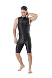 KJBDQQH Tauchanzug 2mm Neoprenanzug Shorty for Herren Schwarz Einteiliger Ärmelloser Neoprenanzug Tauchanzug for Tauchen Surfen Schnorcheln Winterbadeanzug(XXL)