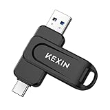 KEXIN USB C Stick 256GB USB Stick 3.0 OTG 100MB/s 2-in-1 Speicherstick C 256 GB Dual Flash-Laufwerk für PC, Auto, Smartphone iPhone 15/16 Schwarz