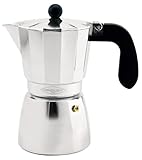 Levitantes Aluminium-Kaffeemaschine mit 3 Tassen, hitzebeständig, kompaktes Design, ideal für die Zubereitung von Kaffee zu Hause oder im Freien.