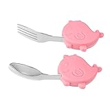 ERINGOGO 1Satz Esslernbesteck Babylöffel Rutschfeste Kinderutensilien Babygeschirr Für Selbstständiges Essen Süßes Wal Design