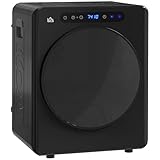 HOMCOM Mini Ablufttrockner 4 kg Wäschetrockner mit Desinfektion, 6 Programmen, 1000W wandmontierbar Trockner mit Touch-Screen, 3 Temperaturen und Timer, für Wohnmobile, Haus, Schwarz