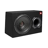 JBL BassPro 12 Aktiv Subwoofer Set - Bassreflex Woofer JBL box groß 30 cm, 450 Watt verstärker Auto Soundsystem und Car hifi Bassbox Gehäuse, Schwarz