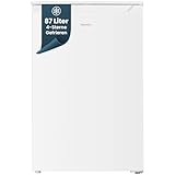 homeX Gefrierschrank, Tiefkühlschrank klein - 87L Nutzinhalt, 4-Sterne Gefrieren, Freezer kompakt, Gefrierschränke freistehend, Temperaturregelung, wechselbarer Türanschlag, leise 40 dB, weiß