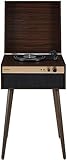 Crosley CR6236A-WA Jasper 3-Gang-Bluetooth-Plattenspieler mit integrierten Lautsprechern und abnehmbaren Beinen, Walnuss