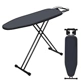 Deluxe Bügelbrett VIOFOTT, Ironing Board,aus dickem Stahl,faltbar,höhenverstellbar 65-95cm,Für meisten Dampfbügelstationen geeignet ist,größe 34x 120 cm,schwarz