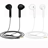YCKJ 2er-Pack In-Ear-Kopfhörer, Kopfhörer, kabelgebundene Ohrhörer, geräuschisolierendes Headset mit Mikrofon, starker tiefer Bass, für Samsung Huawei MP3-Playern, Tablets und Laptops