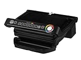 Tefal OptiGrill Kontaktgrill, 6 automatische Programme, Garstufenanzeige, passt Temperatur und Grillzyklus ans Grillgut an, abnehmbare Platten, manueller Modus, Elektrogrill, schwarz, GC705816