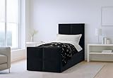 AXLIVING Boxspringbett Schwarz Aleyna Bett 120 x 200 mit Bettkasten
