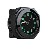 HpLive Motorrad Uhr wasserdicht，Motorrad Lenkeruhr，Aluminiumlegierung Motorraduhr Wasserdichte Halterung Quarzuhr Uhr Leuchtend(black)
