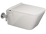 SSWW | Taharet-Toilette mit geschlossenem Spülrand & Softclose, weiße Keramik, WC-Bidet mit Lotus-Effekt | 54 cm lang