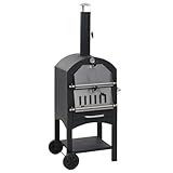 Holzkohlebefeuerter Outdoor-Pizzaofen mit Schamottestein