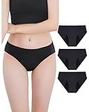 Neione Periodenunterschwäsche Mittlere Blutung Perioden Unterwäsche Menstruation Unterhosen Damen Periodenunterwäsche Hipster Slip 3er Pack Schwarz M