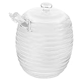 CIYODO 1 Satz Honigglas aus Glas Shaker Pfannen-Organizer Anspitzer Porter Honigglas mit Rührstab Transparenter Honigtopf Honigspender mit Löffel Honigaufbewahrungshalter Wiederverwendbar