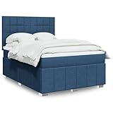 Vopese Boxspringbett mit Matratze Blau 160x200 cm Stoff Familienbett Model3294025