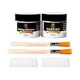 Blattgold Kleber 100ml Set, Mit Wasserbasiertem Blattgoldkleber und Schutzlack, 2 Pinsel, 2 Einweghandschuhe, für Metallfolienblätter, Malerei, Vergoldung, Handwerk, Heimdekoration