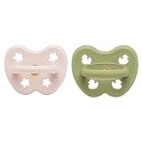 HEVEA Naturkautschuk Schnuller RUND Form, 3-36 Monate - Hygienisches Einteiliges Design für Neugeborene bis Kleinkinder, BPA-frei, Weich & Langlebig - Zweierpack (København)