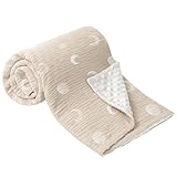 Bearmoss Babydecke Baumwolle Baby Decken Neugeborenen,Weiche Krabbeldecke für Kinder,Musselin Schlafdecken für Kleinkinder Mädchen Junge 75x100cm(WeißerMond)