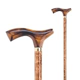 Flexor - Herren Gehstock Elegant | Ergonomischer Griff | Stabil und leicht | Natürliches Design | Herren Gehstock mit Holzgriff, Buchenholz, Holzton