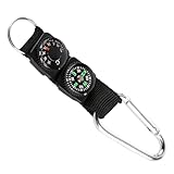 Kompass Schlüsselanhänger Mit Thermometer Multifunktionales Outdoor-Navigationswerkzeug Karabiner Schlüsselanhänger Für Wanderungen Camping Praktischer Kompass Anhänger Für Abenteuer