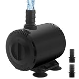 BAITAI Aquarium Wasserpumpe, 15W Ultra Leise Tauchpumpe, 1000L/H Aquarium Pumpe mit Einstellbarem Durchfluss, 2m Kabel und 2 Düsen für Teiche, Aquarium, Brunnen und Hydroponik