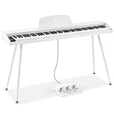 MUSTAR 88 Tasten Digital Piano für Anfänger, Keyboard Piano Volle Größe mit 3 Pedaleinheiten, Portable E-Piano, Home Digital Piano mit MIDI-USB und Ständer, Weiß