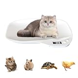 Tierwaage für Kleine Tiere, Höchstgewicht 15Kg (±1gram) LCD Digitale Katzenwaage Kleintierwaage mit 4 Wiegemodi (oz/ml/lb'oz/g) für Kleinen Katzen, Hunden, kleines Haustier, Küche, Futter(36 x 25,5cm)