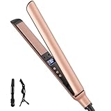 Glätteisen Haarglätter Ceramic Straight für glatte & glänzende Haare, 2 in 1 Glätteisen Locken und Glätten, Dual-Spannung für alle Haartypen, mit Handschuh