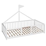 COOL · DREAMS Apache Wonderland Montessori Teepee Kinderbett, 140 x 70 cm, Buche und Weiß