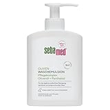 Sebamed Flüssig Oliven Wasch-Emulsion 200 ml im Spender, mit Olive und Panthenol, seifenfreie Reinigung für sensitive und anspruchsvolle Haut, zur Hand-, Gesichts- und Körperreinigung geeignet